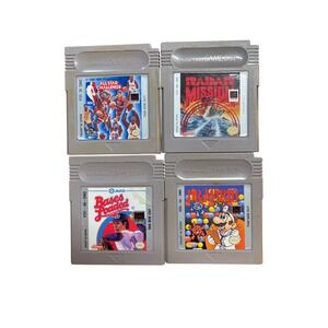 Nintendo Game Boy 4 Game Lot Dr Mario NBA  Baseball Radar Mission Untested
